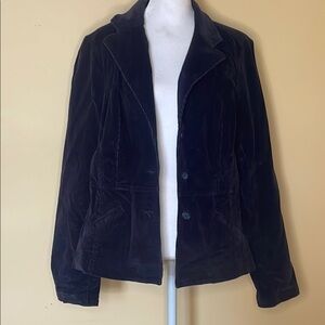 Black Corduroy Blazer with Notched Lapels